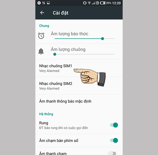 Cài đặt nhạc chuông